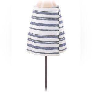 Ann Taylor LOFT Striped Front Wrap Skirt